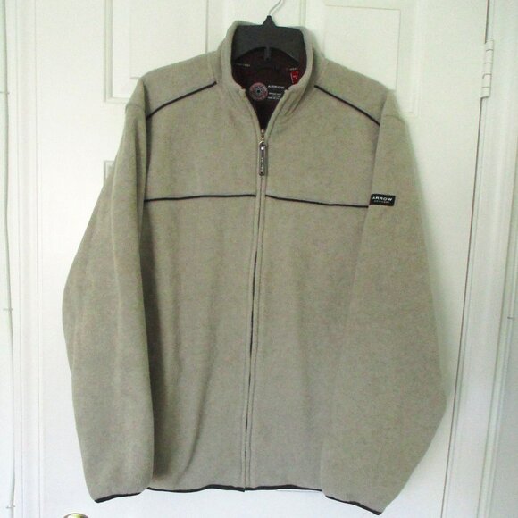 Arrow Mens L/S Fawn Full Zip Nylon Lined Winter Weight Fleece NWOT - Medium - Picture 1 of 2